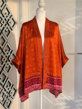 Satin kimono tunic